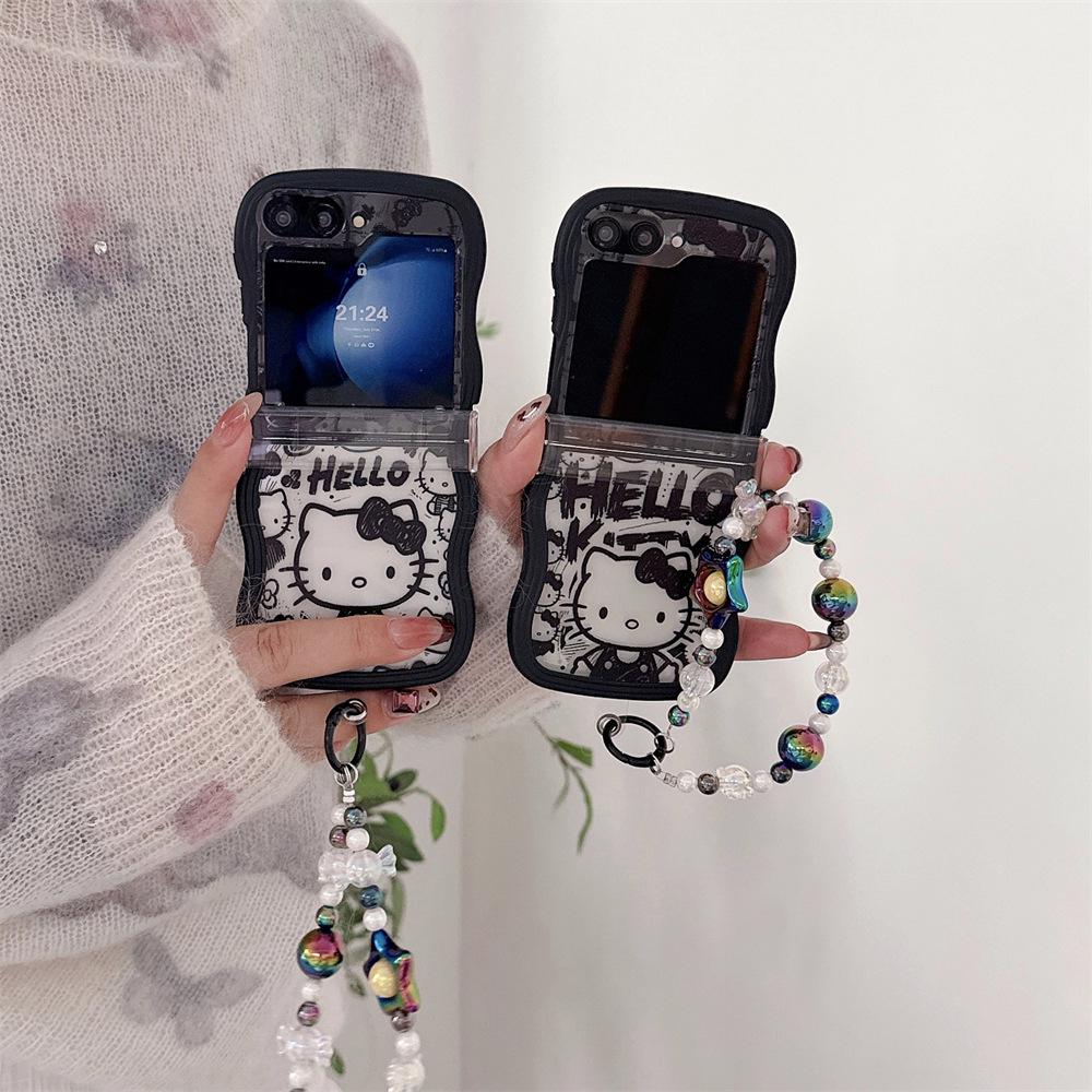 Etui ochronne Hello Kitty do składanego telefonu Samsung Galaxy Z Flip7/6/5/4 z smyczą