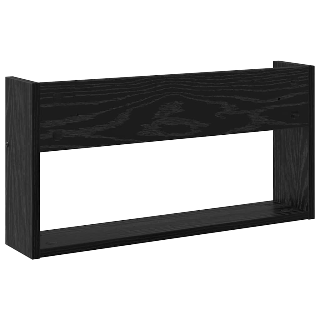 Magazine Shelf Black Oak Effect 60 x 12 x 30 cm Engineered Wood