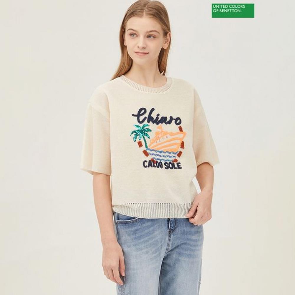 

[Benetton] Benetton Cruise One Point Knit Bakpb6531 PK_pink/OS