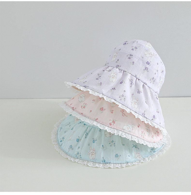 Girls' Summer Sunshade Hat - Lace Princess Style, Large Brim, Breathable & Lightweight