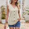 Nové dámské vestové základní tričko krátkého střihu na jaro a léto na dojíždění, temperamentní, ležérní, jednobarevné, top na ramínka s výstřihem do V