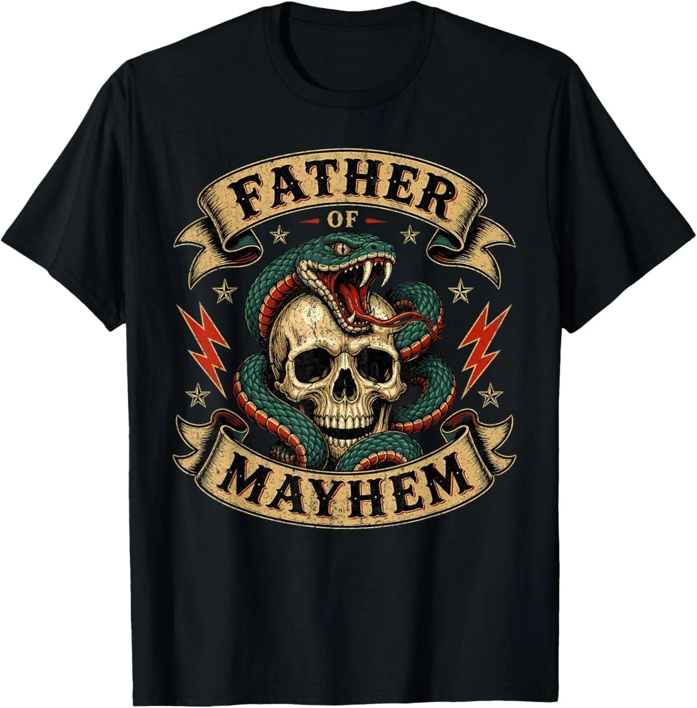 Father of Mayhem Men Dad Funny Father s Day Matching Family T-Shirt M