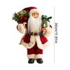 12" Christmas Santa Figurines Standing Santa Claus Doll with Present Box for Holiday Party Window Home Desktop Decoration