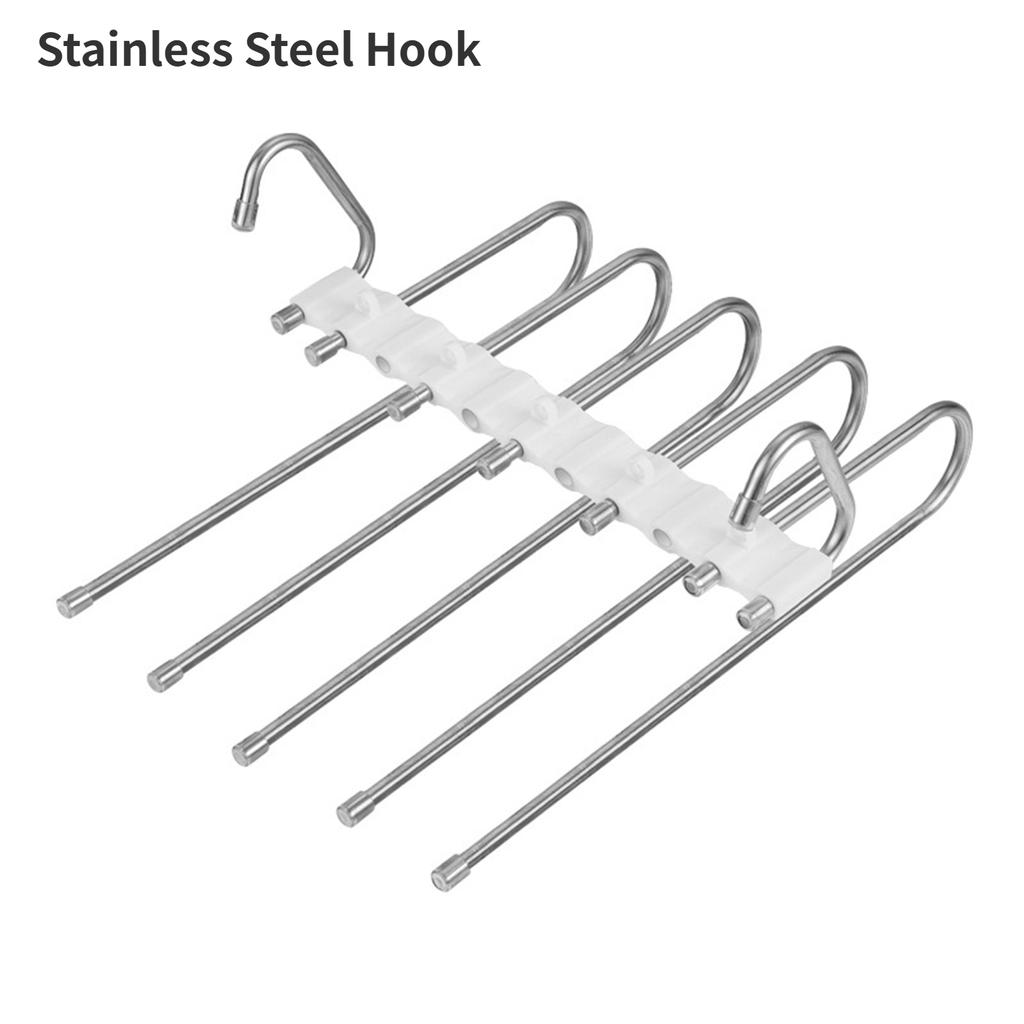 Multifunctional Foldable Pants Hanger,5/9 Layer Wardrobe Storage Rack for Scarf Towel,Space-saving Retractable Clothes Organizer