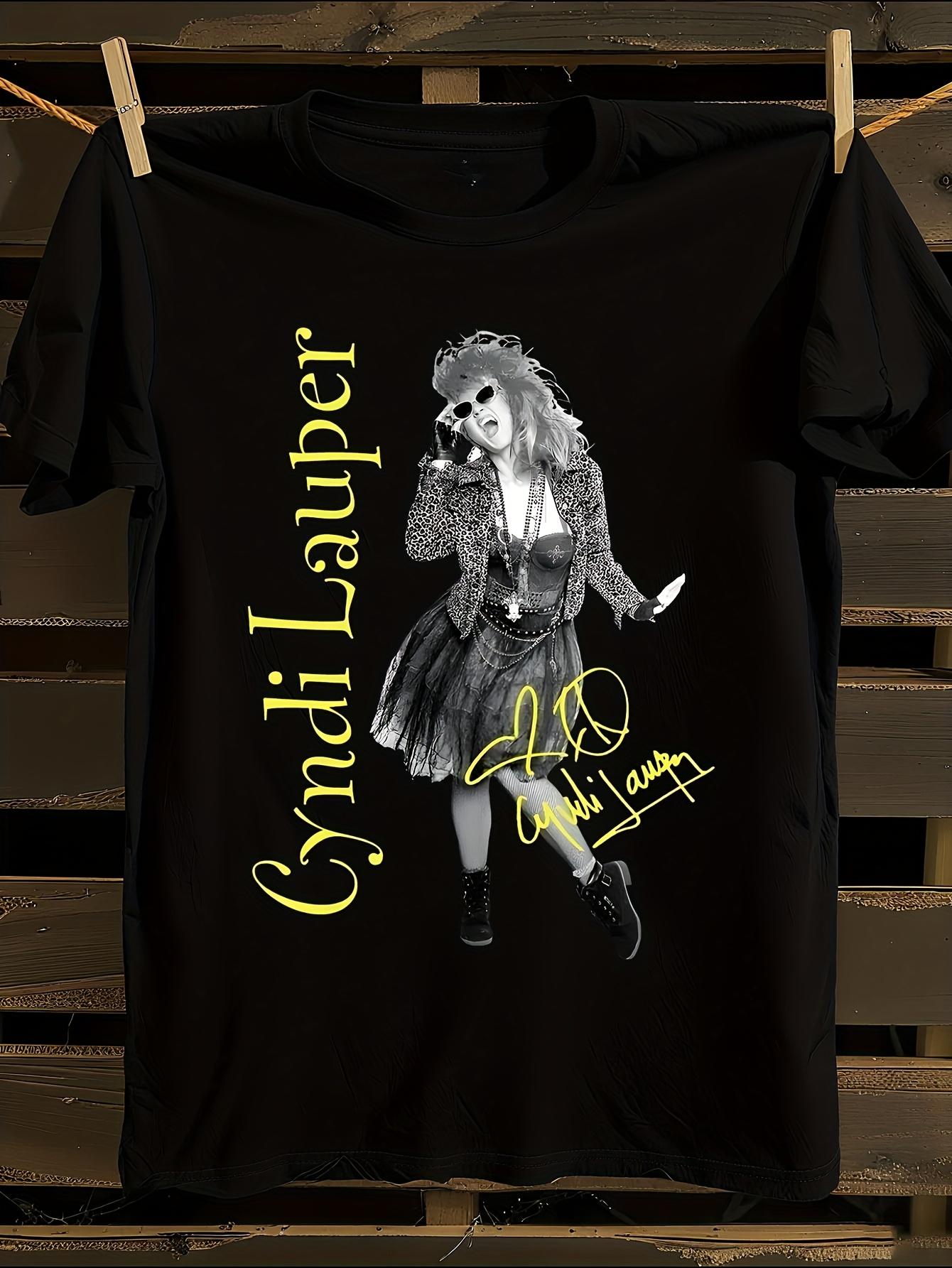 CYNDI LAUPER Iconic Signature Logo Name Tshirt S