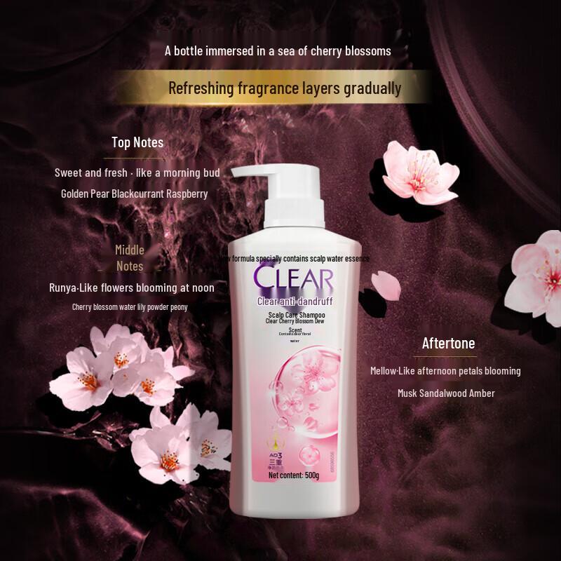 Clear Anti-Dandruff Cherry Blossom Shampoo