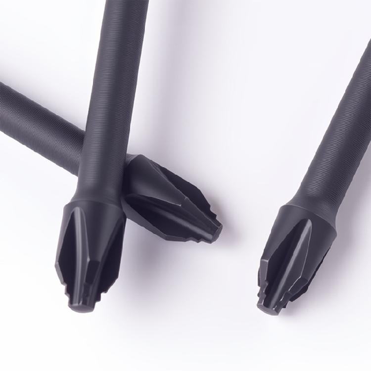 3-teiliges Set mit selbstlösenden Schraubendreherbits Gezahnte Kante Anti-Rutsch-Design Hochfeste magnetische Stahlwelle 65/90/110mm