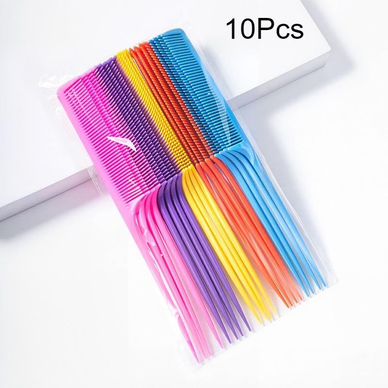 

10Pcs Pro Pointed Tail Salon Hairdressing Hair Styling Anti-static Comb Hair Brush Plastic Pin Rat Tail Combs Barber Accessories
