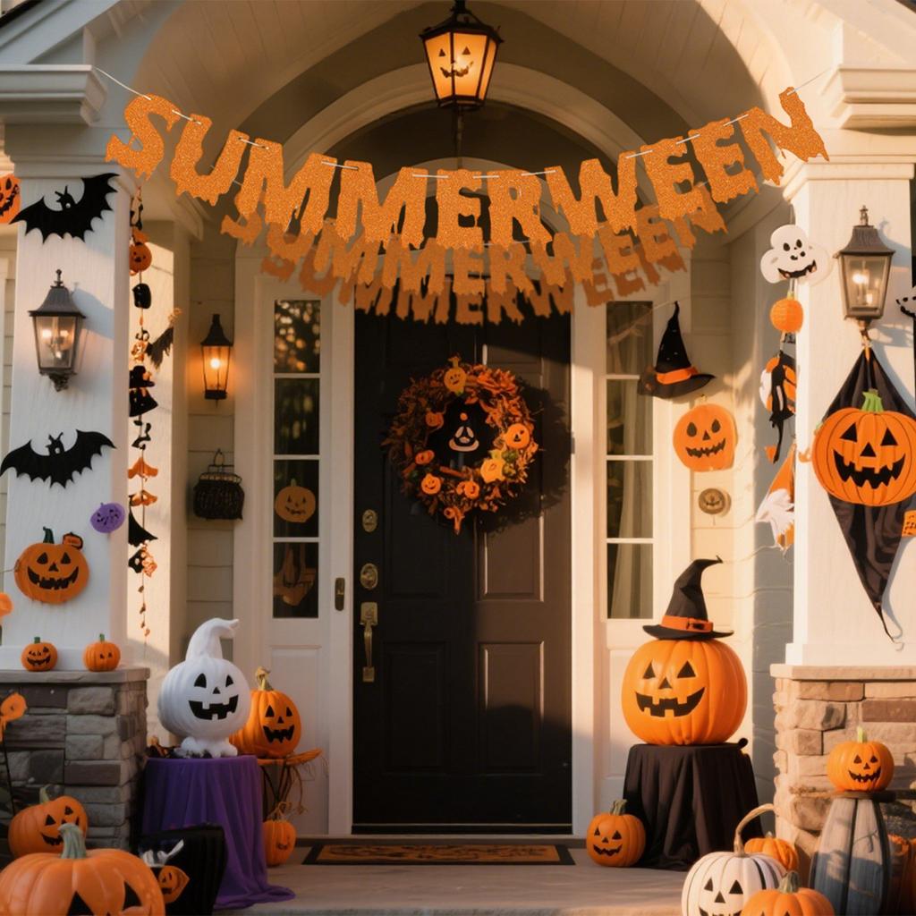 Summerween Banner, Summer Halloween Party Decorations, Halloween In Summer Decor