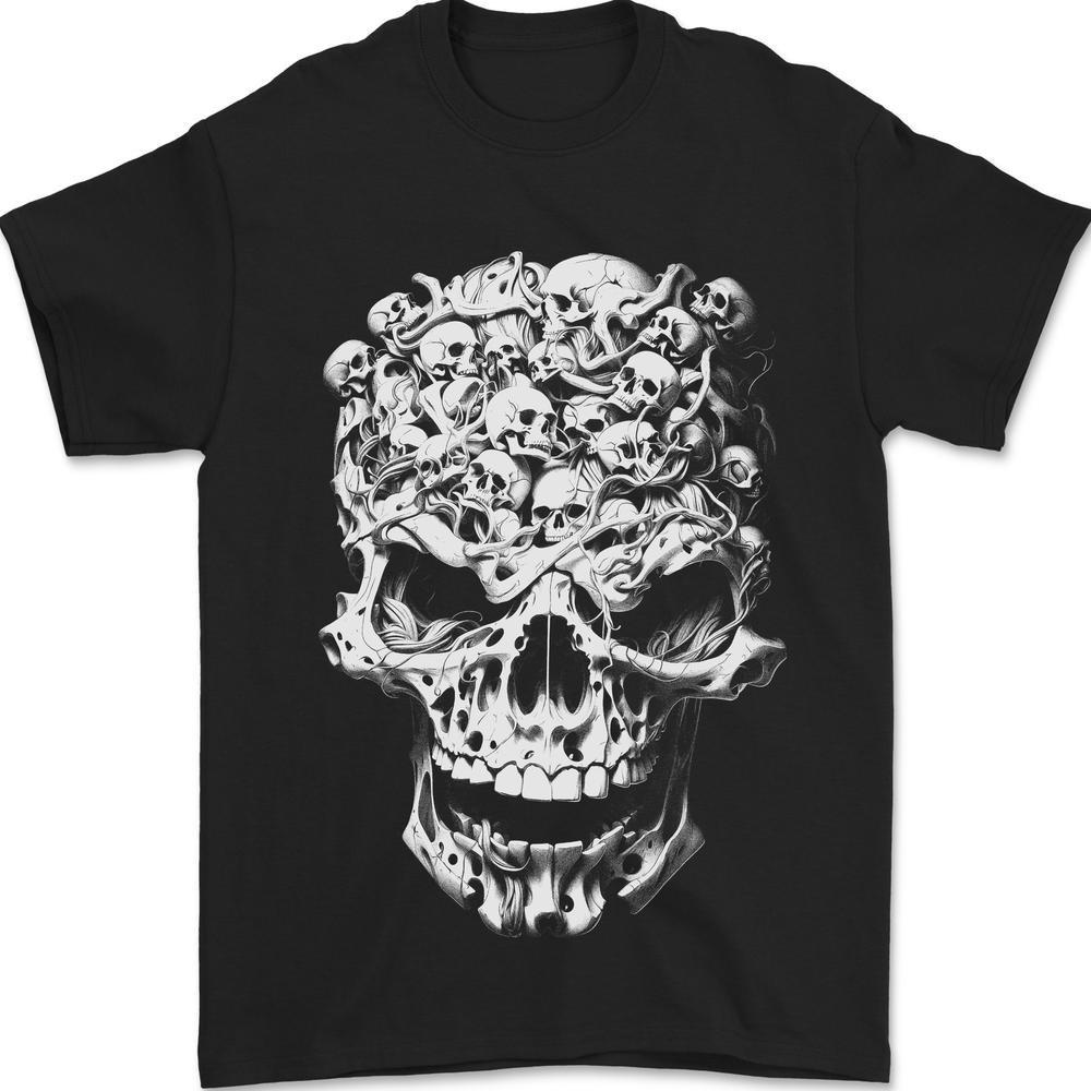 Skull Made of Skulls Heavy Metal Rock Music Unisexs TShirt 100 Cotton S