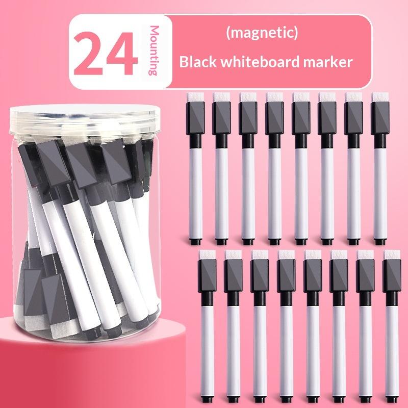 24Pcs Bottled Whiteboard Marker Pen With Brush Erasable Whiteboard Pen Children Erasable Stationery Convenient Storage