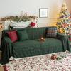 Retro Lattice Christmas Sofa Towel Sofa Cover Nordic Home Decor Tassel Sofa Blanket New Year Xmas Party Anti-Slip Slipcover