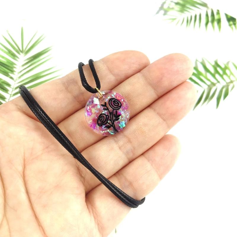 Glänzendes glänzendes Pflanzen-Blumen-Ornament Silikon-Epoxidharzform DIY Schlüsselanhänger Anhänger Schmuck für Valentinstagsgeschenk Kunsthandwerk