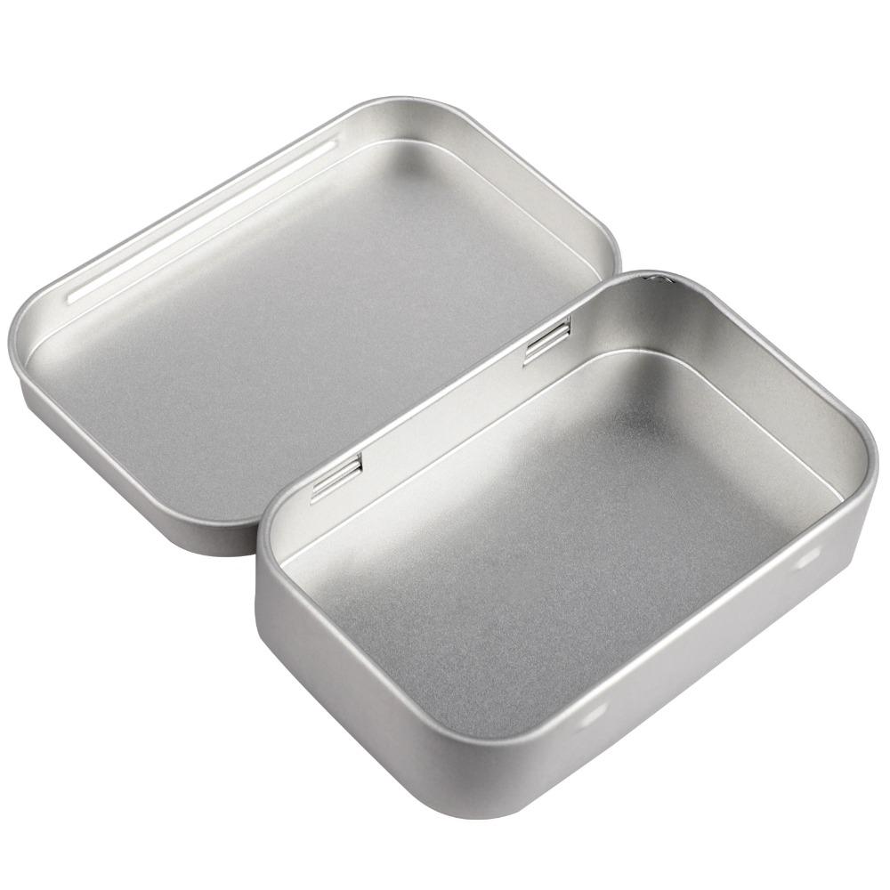 6Pcs Mini Metal Metal Storage Box Silver 9.5x6x2cm Small Storage Box Empty Tinplate Box Christmas Present