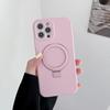 Applicable to iphone15 solid color liquid silicone mobile phone case business magnetic suction bracket mobile phone case fine hole all-inclusive case
