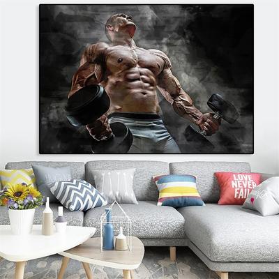 Affiche de sport de Motivation, imprimés d'haltères, décor de salle de sport, peinture sur toile, gymnastique, image moderne, décoration de la maison