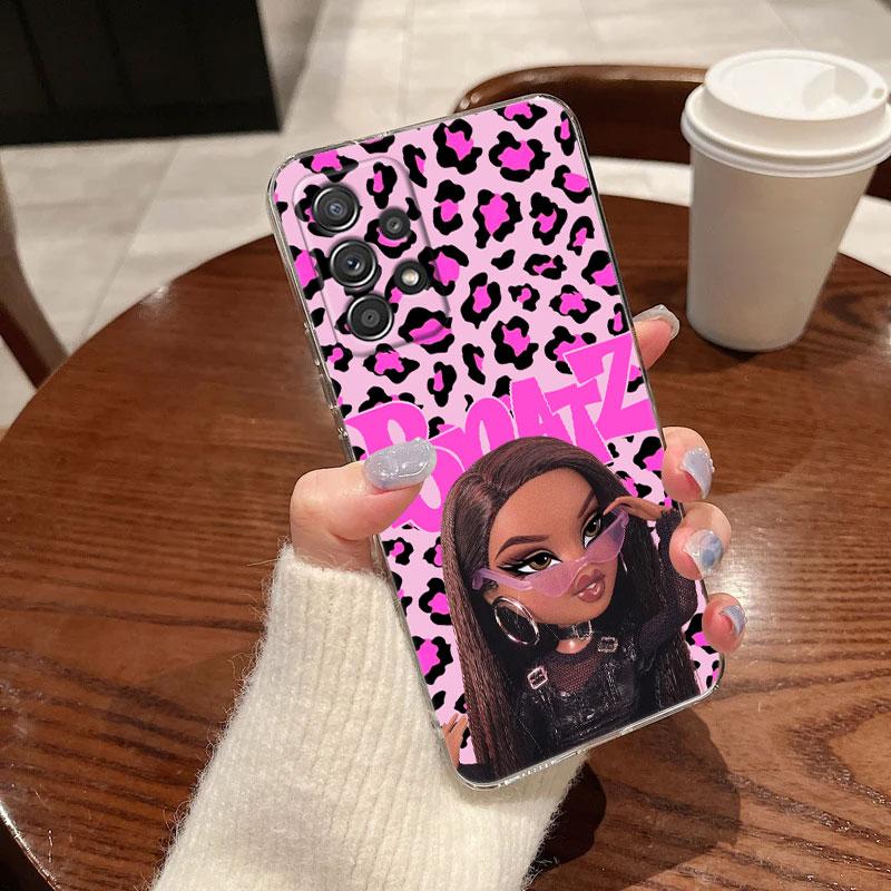 Clear Case For Samsung Galaxy A57 A37 A56 5G A36 Case A55 A54 A35 A26 A07 A17 A16 A06 A34 A15 Soft Cover Disney Bratzs Pink Girl