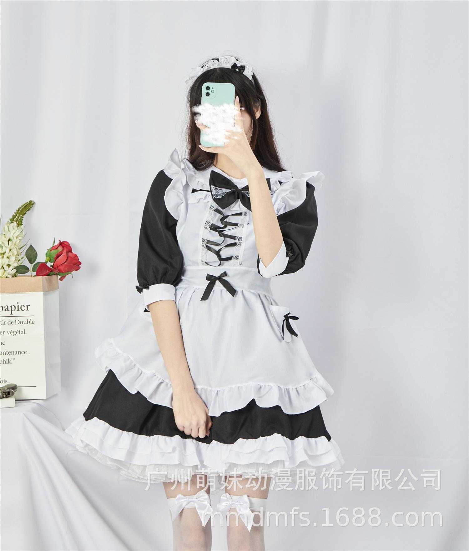 Maid outfit black and white cute soft girl dress dress Alice costume Maid outfit One size fits all