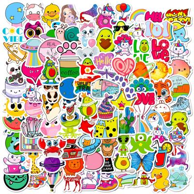 100 Kleine Größe 4cm Grammophon Kinder Cartoon Multi-Stil Graffiti Mix & Match Aufkleber