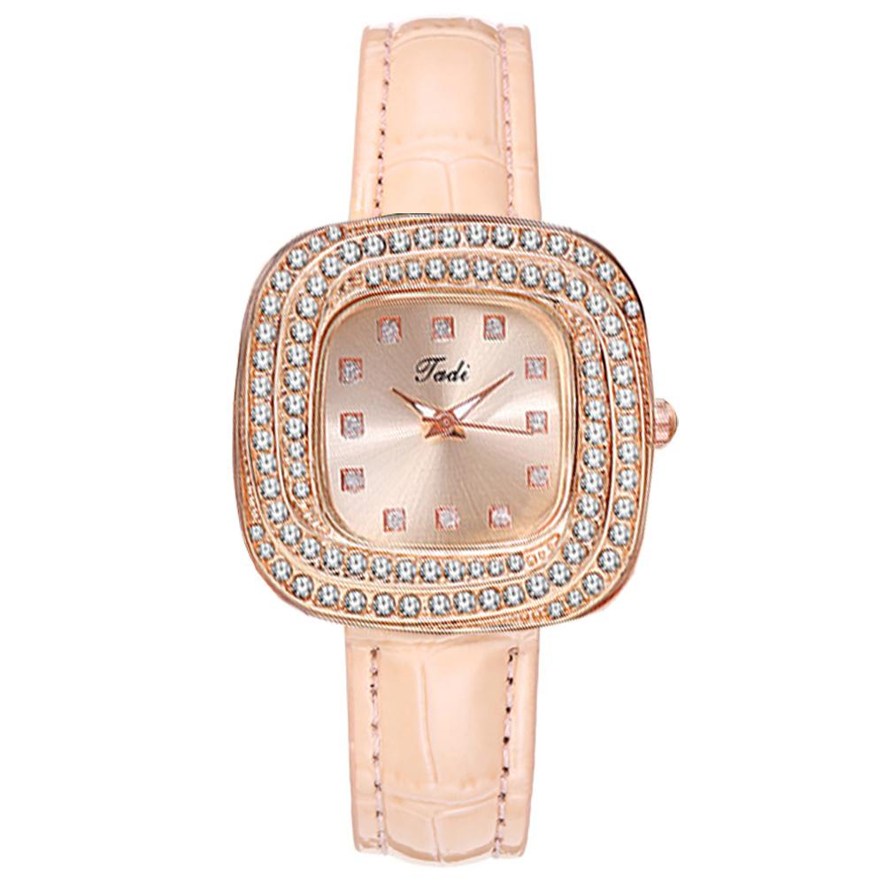 

Квадратные Минималистичные Часы с Бриллиантами и Кварцевым Механизмом, Роскошные Часы All Star, Женские Часы, Подарок type 1 бежевый