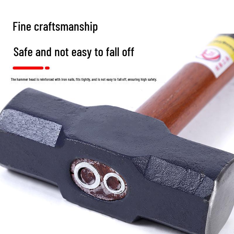 1.2m Wooden Handle Octagonal Demolition Sledgehammer - Heavy Duty Construction Site Tool