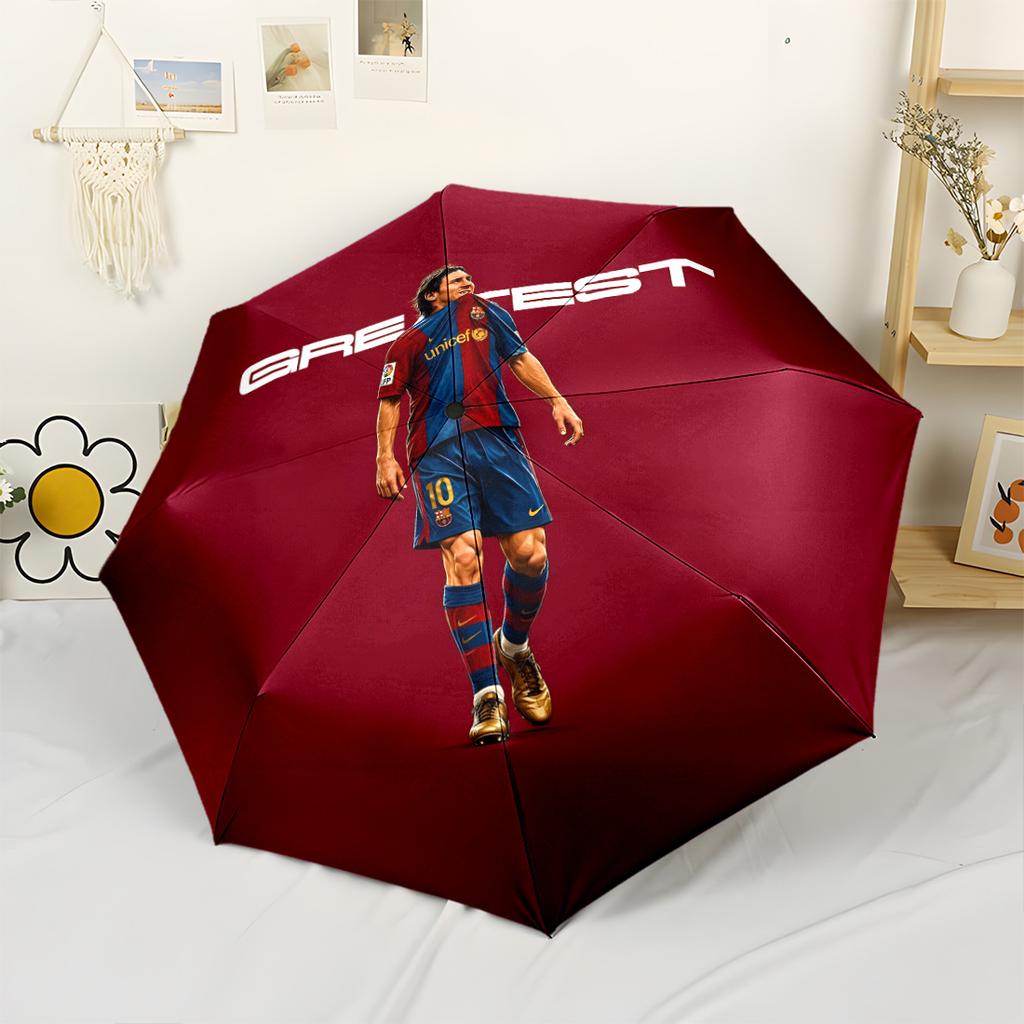 Messi Portable Automatic Umbrella Sturdy 8-Rib Shaft Compact Design All-Season Umbrella for Travel Fashionable Accessory