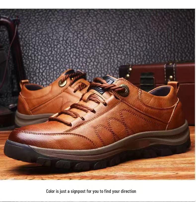 2025 Pantofi Casual Britanici din Piele pentru Bărbați Mărimi Mari - Antiderapanți pentru Drumeții în Aer Liber