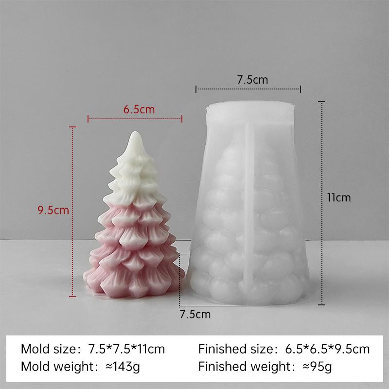 

3D Рождественская елка Ароматическая свеча Силиконовая форма DIY Гипсовая смола Формы для украшений Мыло ручной работы Свеча Рождественское украшение