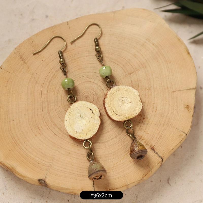 Original Design Traditional Chinese Medicine Plant Earrings Retro Literature Natural Fruit Handmade Long Earrings Women