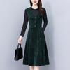 2026 Fall/Winter Elegant Versatile Long-Sleeve Faux Two-Piece Slimming Mid-Length Skirt