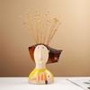 Colorful Abstract Ceramic Vase with Human Face – Creative Art Sculpture for Home Decor