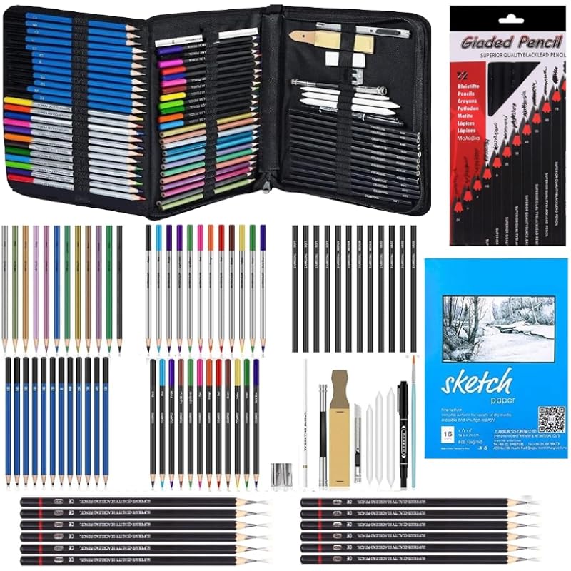Corslet 48 Pcs Oil Colour Pencil Set Art Supplies Artist Colour Set Sketch Kit Drawing Colouring Set For Students Adults