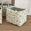Large-Capacity Fabric Laundry Basket with Handles - Quilted, Portable & Durable Linen Hamper for Home Use, Random Floral Print Design