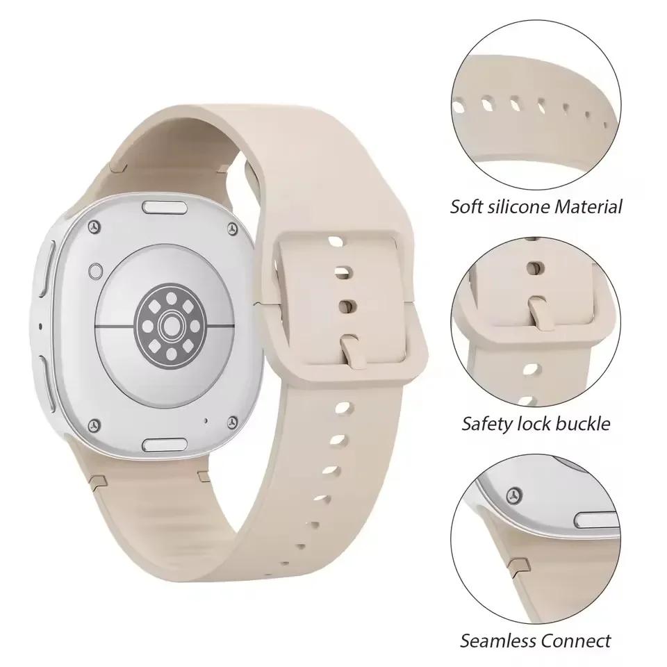 Silikonowy pasek do Samsung Galaxy Watch 8 44mm 40mm/8 Classic 46mm Sportowy Oryginalny Zamienny Pasek na Nadgarstek Galaxy Watch 8 Correa