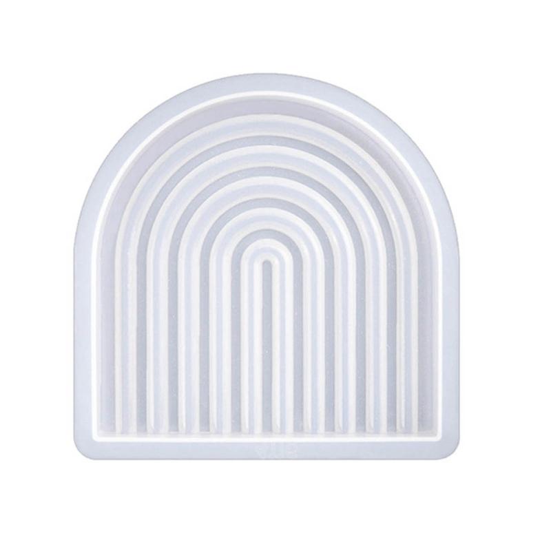Striped Coaster Silicone Molds for Resin Casting Arch Door Coaster Tray Molds Epoxy Casting DIY Craft Cup Mat Resin Mold