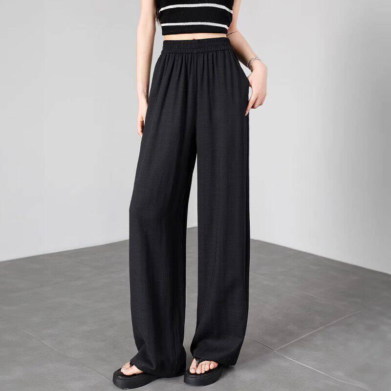Tencel Linen Wide-Leg Women s Pants Summer 2026 - Lightweight, Cool Ice Silk Casual Design by Yamamoto. 2XL