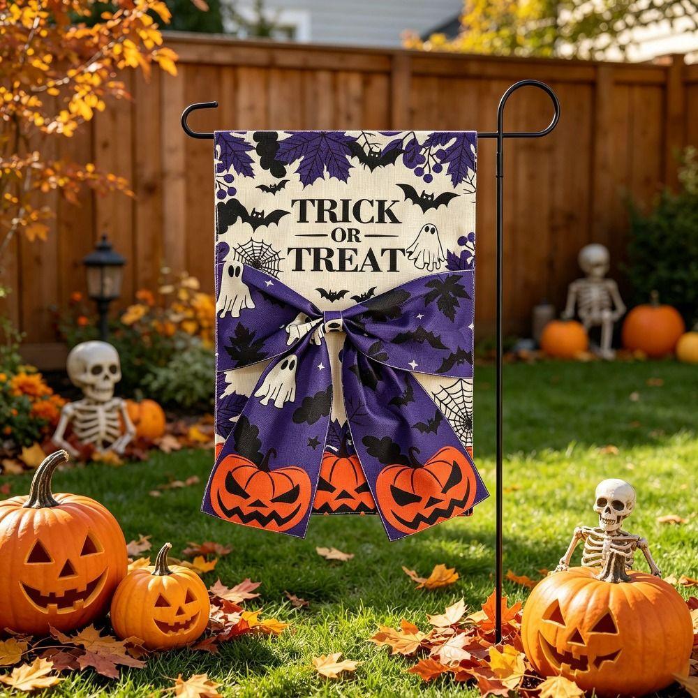 Creative Halloween Garden Flag Cloth Fall Garden Flag Multipurpose Autumn Harvest Flag Home Decor