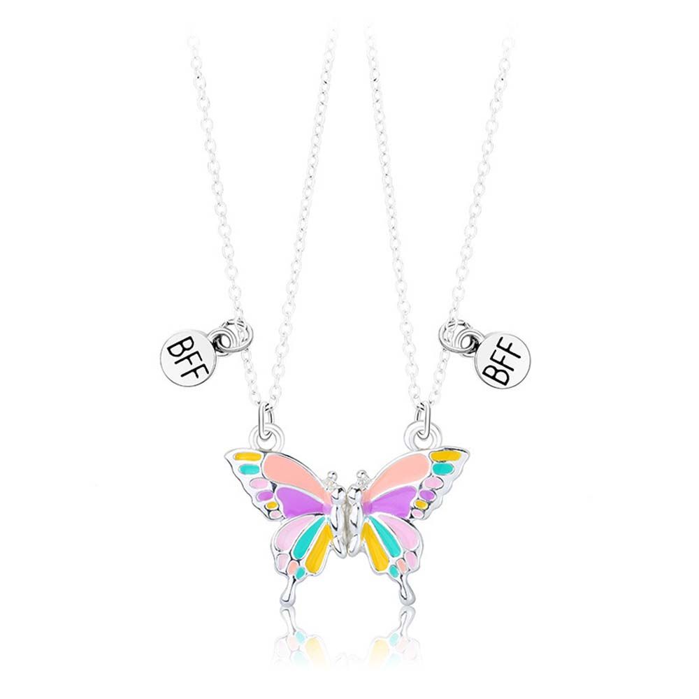 BFF Necklace Magnetic Necklaces Butterfly Pendant Choker Women's Jewelry Couple Clavicle Chain