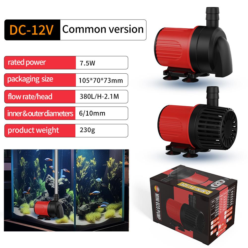DC Small Submersible Pump Mini Circulating Water Pumping Flow 450L/H Fish Tank Silent Water Pump