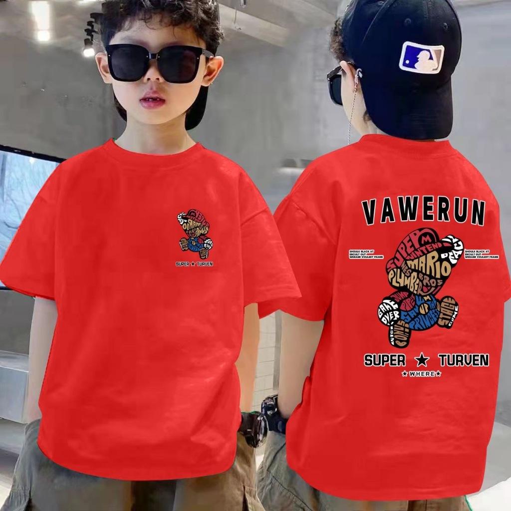 Cartoon Mario Boy T-shirt Children's T-shirt Printed
