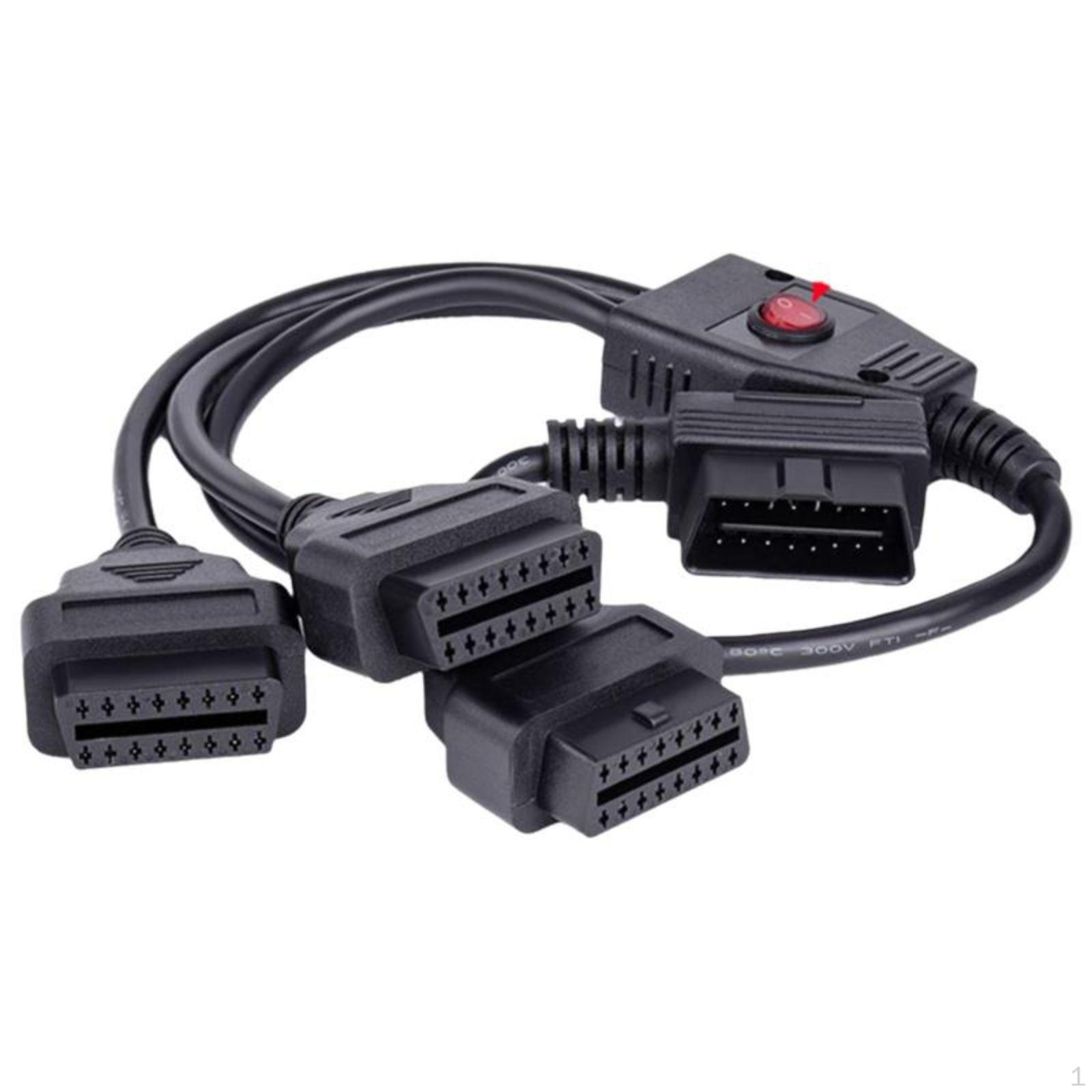 Cablu prelungitor OBD2, Adaptor de diagnosticare, Splitter 1 la 2 / 1 la 3, Durabil 1 la 3 50cm 1-to-3 with switch 50cm gray