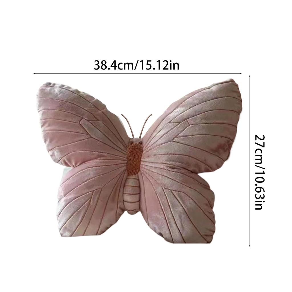 Butterfly Shape Velvets Throw Pillow for Women Girls Stuffed Cushion Pad for Bedroom Living Room Sofa Couch Decoration