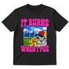 It Burns When I Pee Cat Funny Meme Graphic T-shirts Men's Women Fashion Hip Hop Cotton Short Sleeve Oversized T-shirt Streetwear