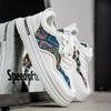 Spring Summer Shoes for Men Canvas Casual Shoes Trend Print Flat Skateboard Platform Shoes Thick-soled Sneaker