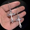 Cross Gothic Hoop Earrings Large Silver Colour Statement Trad Goth Jewelry Fashion Delicacy 2023 New Women Gift Girlfriend
