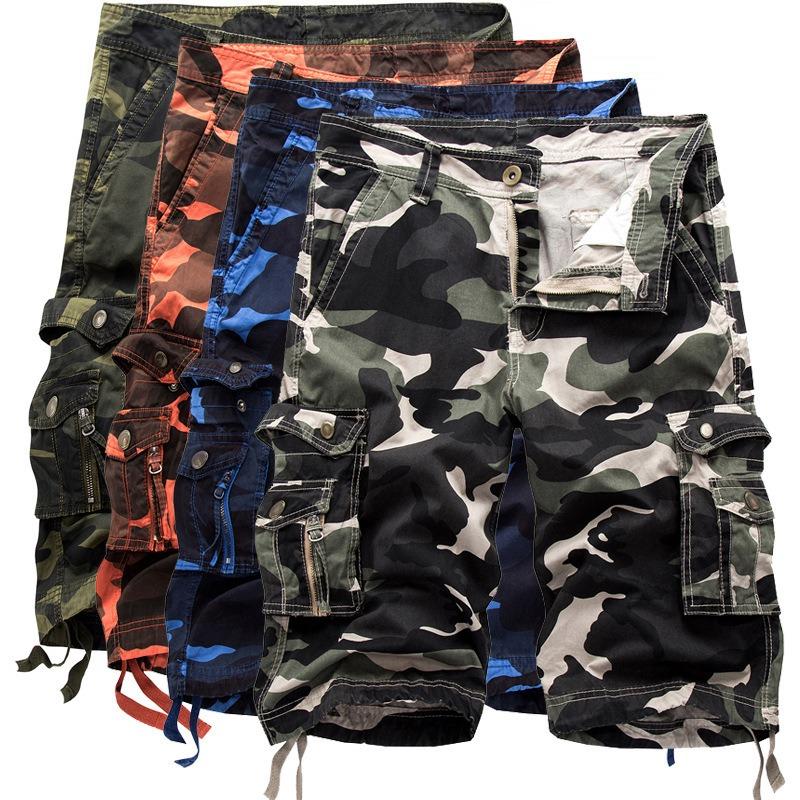 2025 Summer Men's Loose Casual Five-Pocket Work Pants Camouflage Shorts