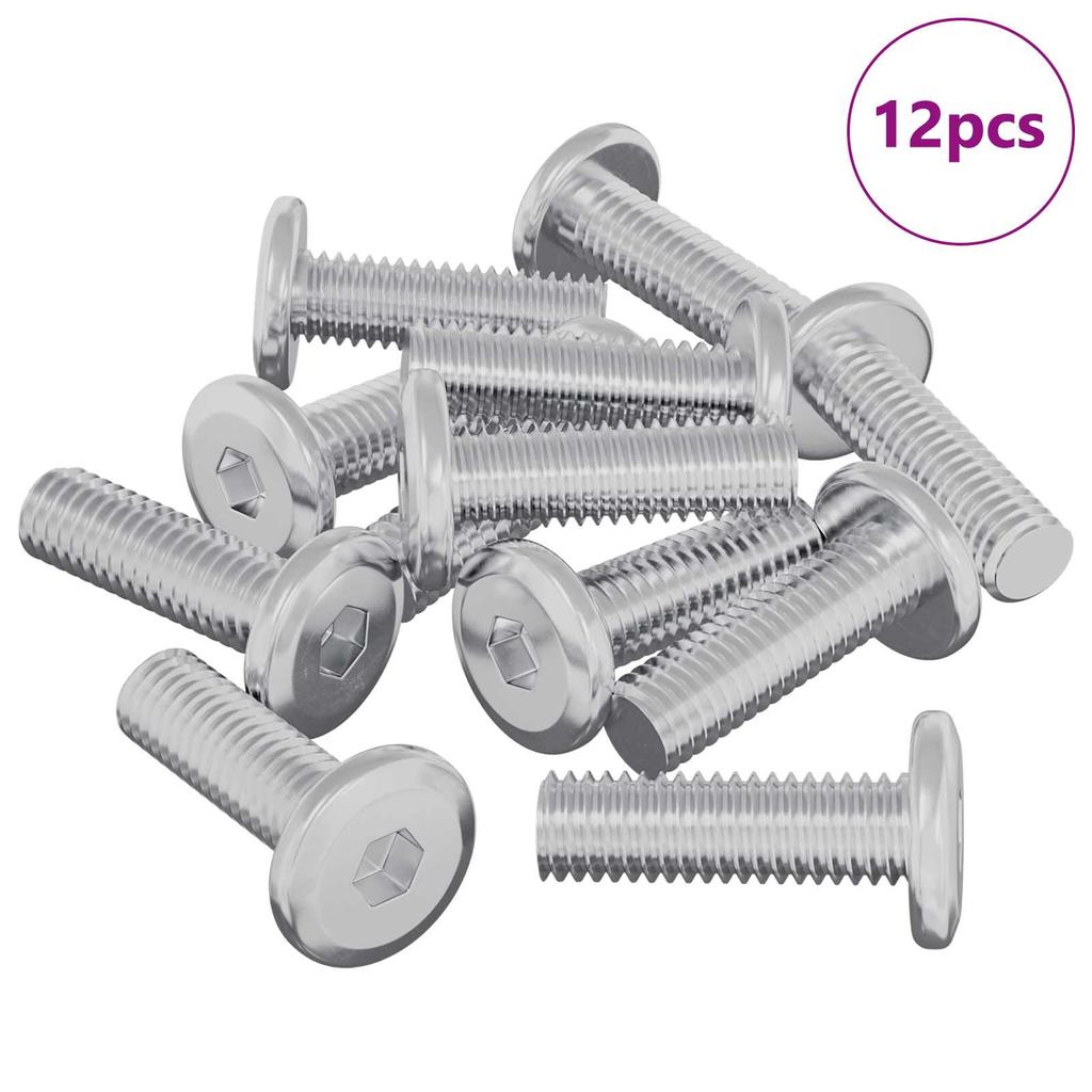 Screw 12 Pcs Silver 8 X 25 Mm Steel