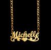 Atoztide Personalized Custom Name Necklace for Women Stainless Steel Nameplate Wing Heart Choker Cuban Chain Jewelry Gifts