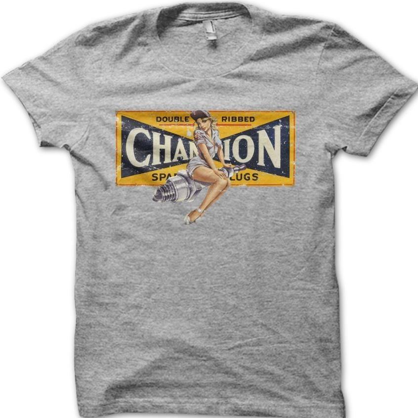 ВИНТАЖНАЯ Pin-up Девушка Мотоциклист Champion Мотоцикл Классическая Футболка Мотоциклиста 6038 XL