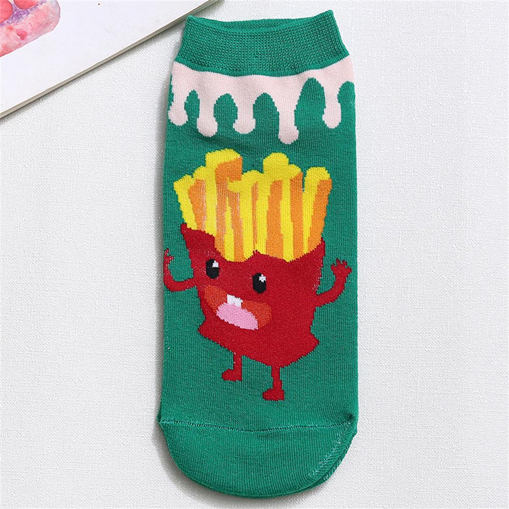New Funny Happy Cartoon Foods Pizza Fries Hamburger Cola  Dog Short Socks Novel Gift Dropship